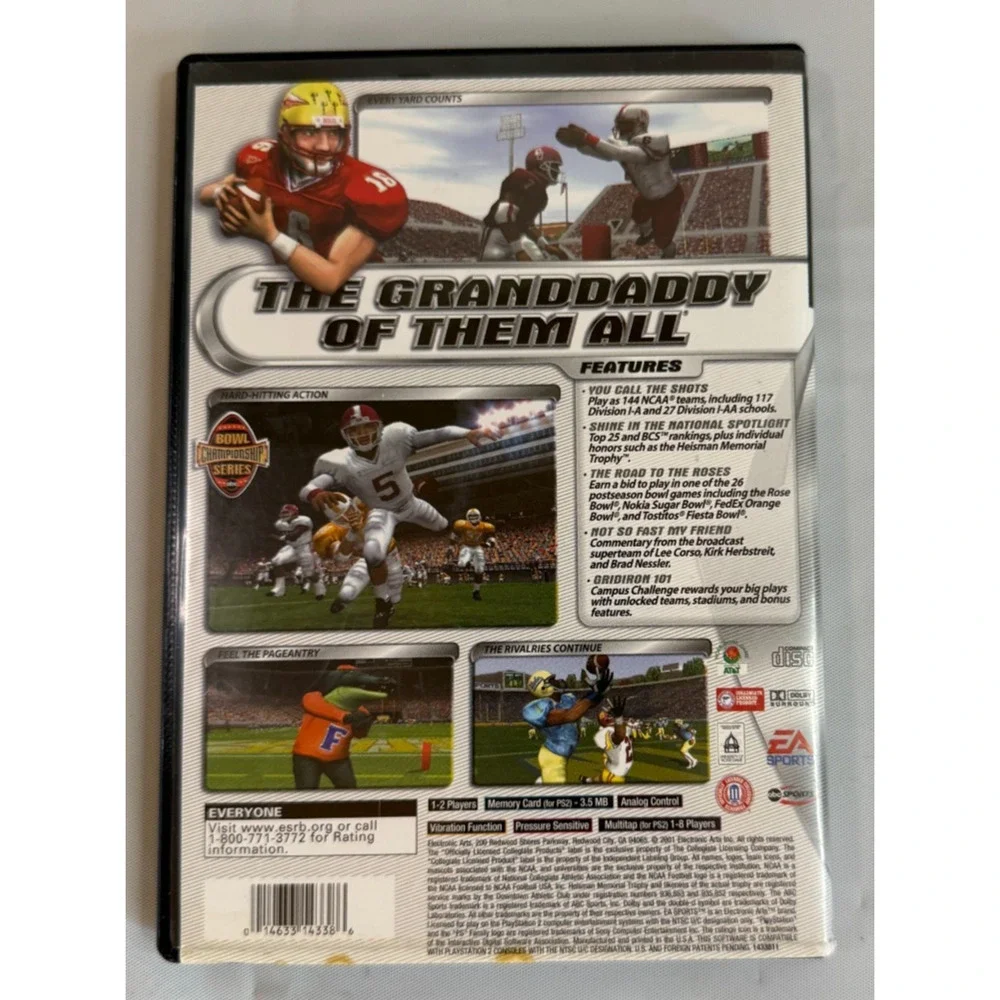 NCAA Football 2002 Sony PlayStation 2 PS2 Complete CIB Manual EA Sports Untested